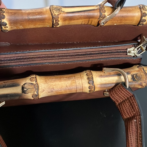 Satchel purse with bamboo detail - Picture 6 of 7